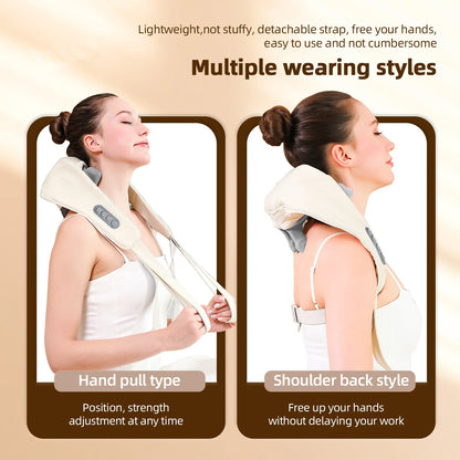 26W Brushless Motor Neck & Shoulder Massager with Deep Tissue Therapy
